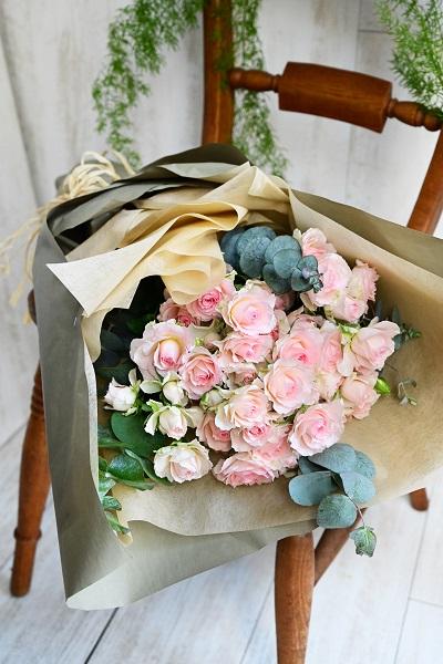 ピンクSPバラの花束